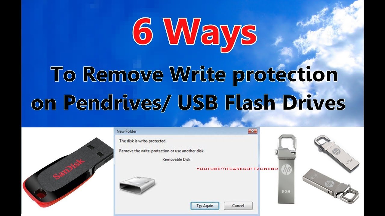 how to format a write protected usb